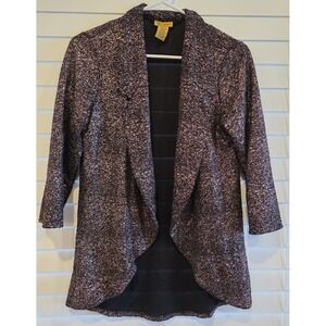 Wrangler Metallic Cardigan Sparkle Top‎ Stretch Gold Black Blazer Small LWK830X